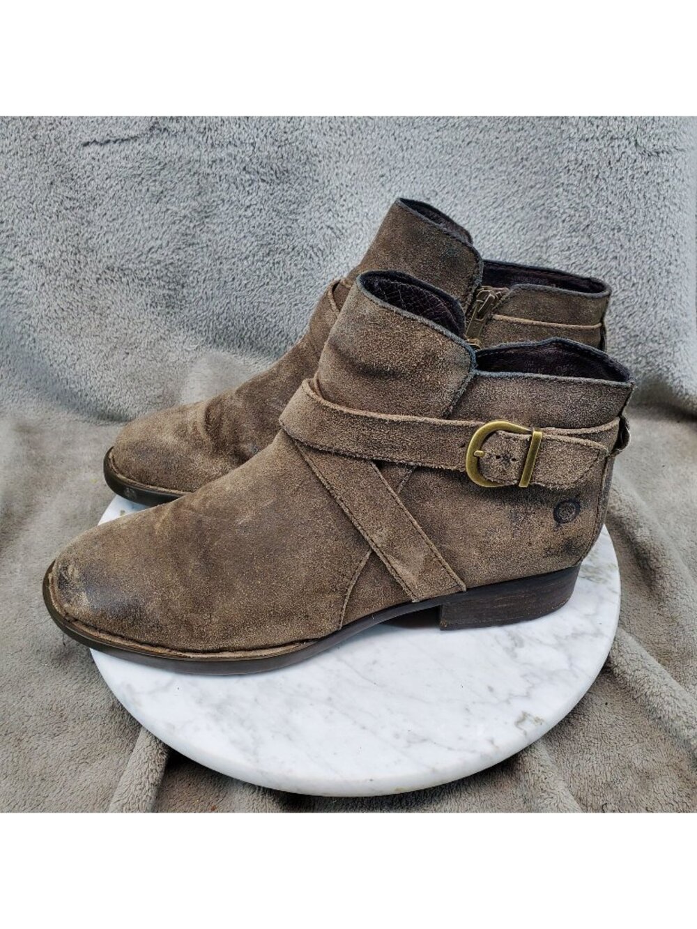 Born Shoes Womens Size 9 M Trinculo Brown Suede Leather Ankle Boots *Read*